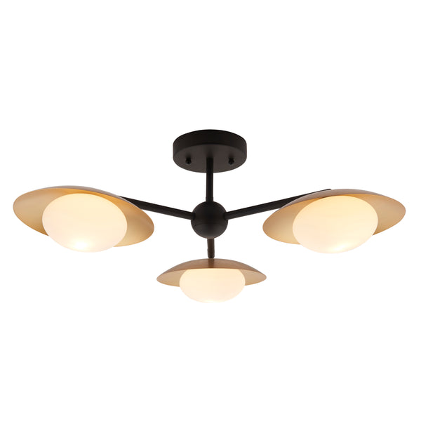 Lightologist Gold & dark bronze finish with opal glass Multi arm glass Semi flush Light WIN1392034