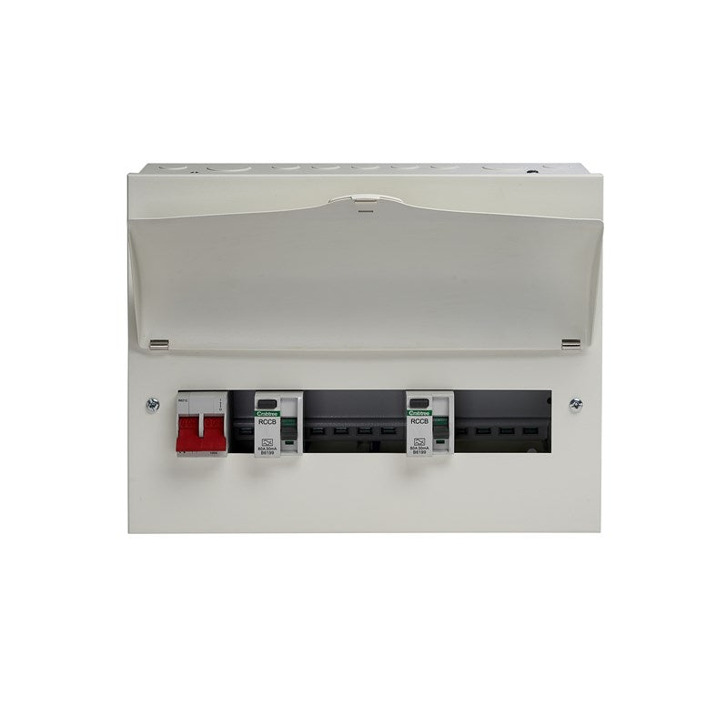 Crabtree Starbreaker 1 + 4 + 4 Dual 80A RCD High Integrity Metal Clad Consumer Unit 509/218484B