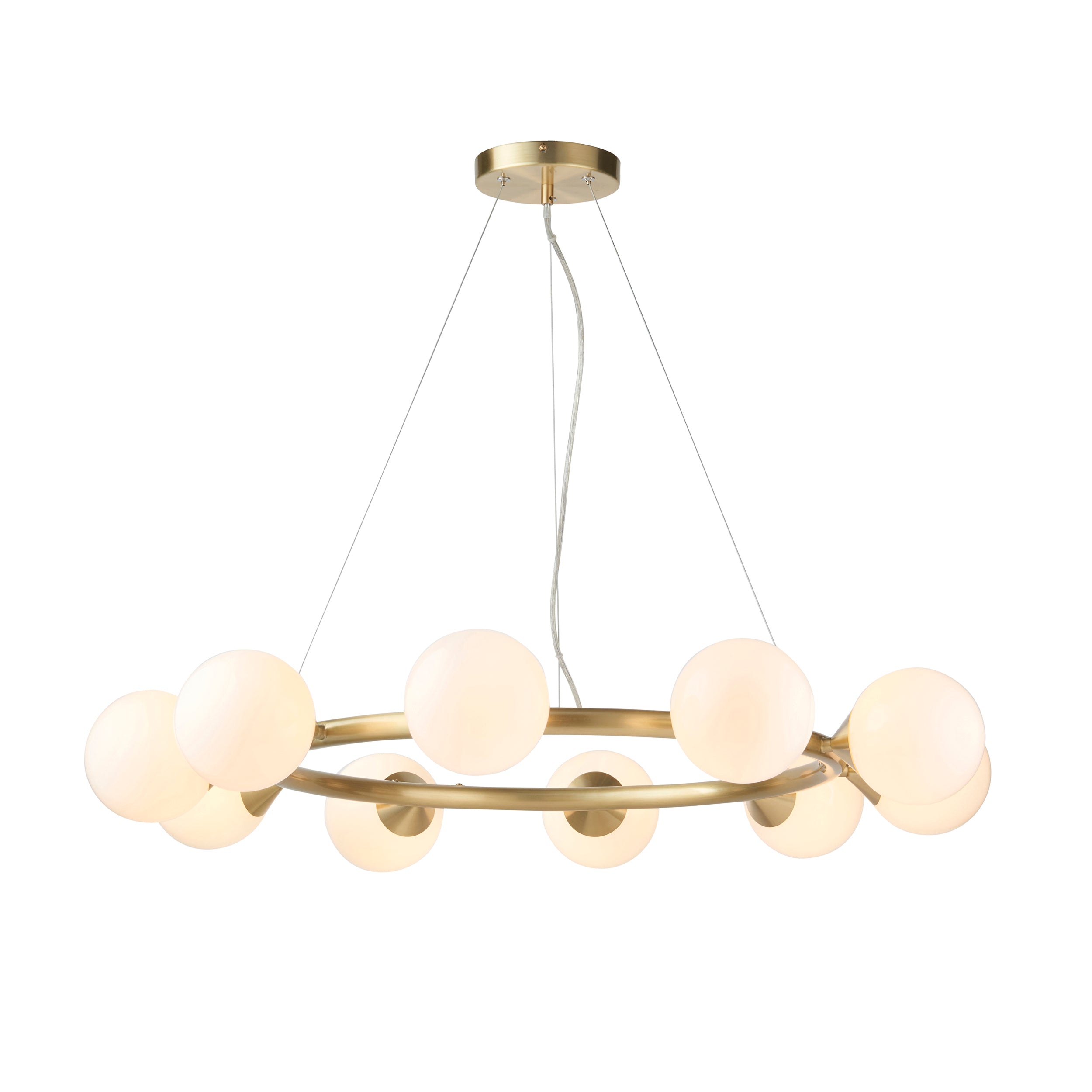 Lightologist Satin brass plate & gloss white glass Multi arm glass Pendant Light WIN13106008