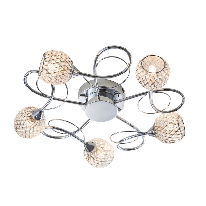 Endon Aherne 5lt Semi flush Light AHERNE-5CH