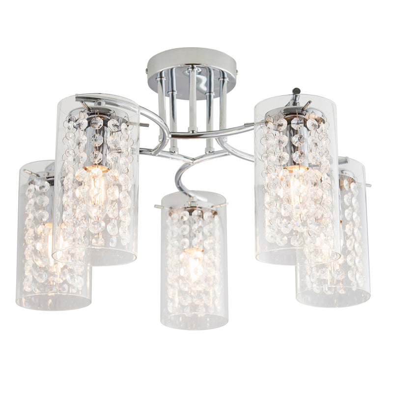 Endon Alda 5lt Semi flush Light ALDA-5CH