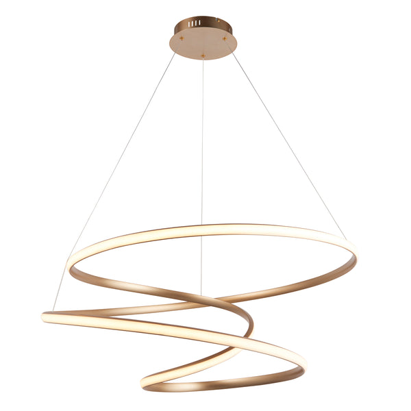 Lightologist Satin gold paint & white silicone Single Pendant Light WIN1397639