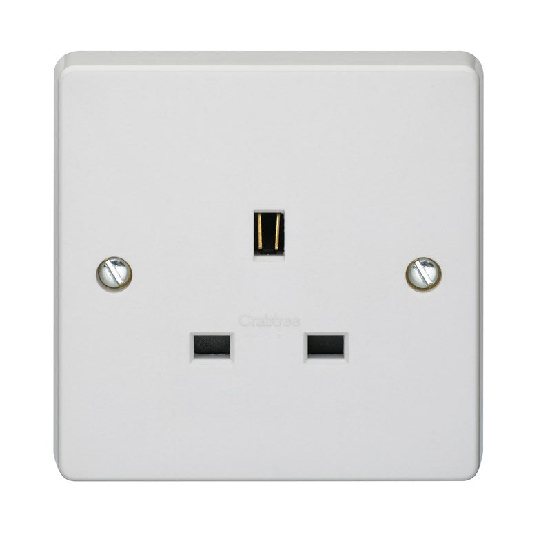 Crabtree Capital White Moulded 13A Unswitched 1 Gang Socket 7255