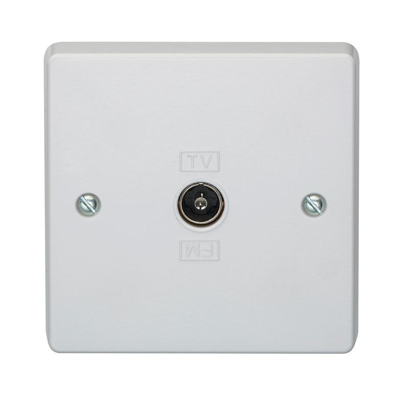 Crabtree Capital White Moulded 1 Gang 1 Way Direct Connection Coaxial Socket 7265