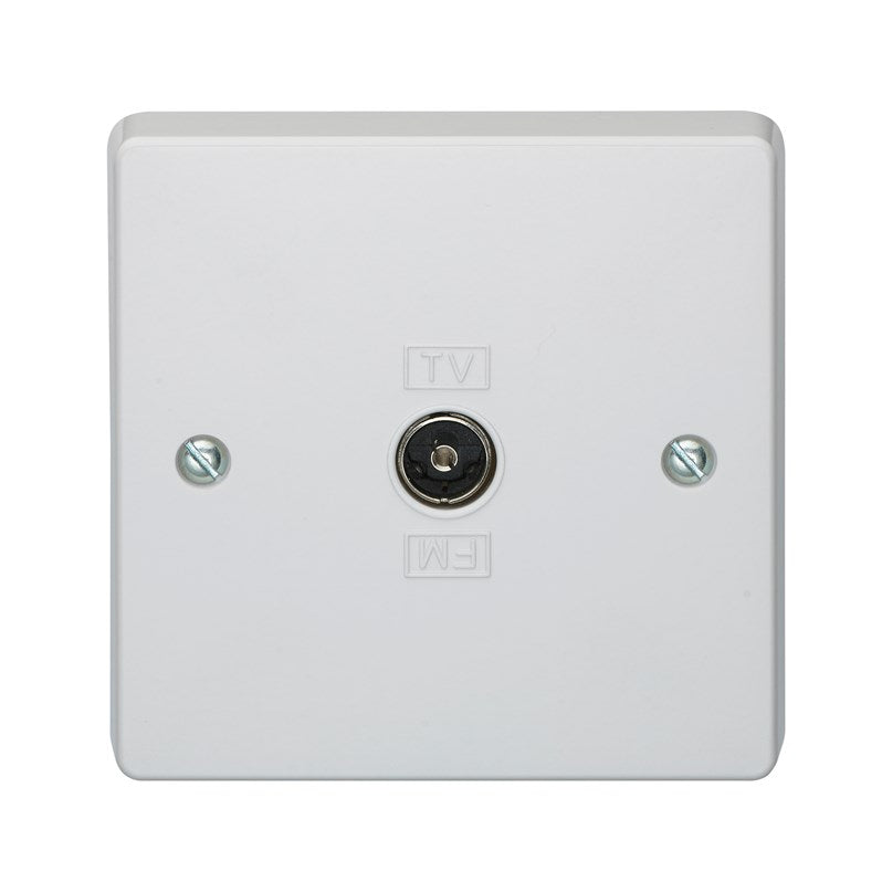 Crabtree Capital White Moulded 1 Gang 1 Way Isolated Coaxial Socket 7267