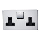 Crabtree Platinum Satin Chrome screwless 2 Gang Socket 7316/SC