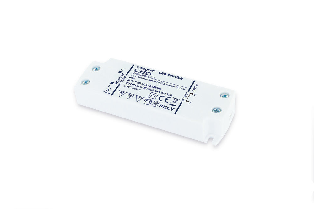 Integral LED CONSTANT VOLTAGE DRIVER 50W 24VDC IP20 NON-DIMM 200-240V INPUT INTEGRAL ILDRCVA087
