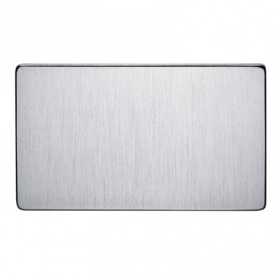 7777/SC 2 Gang Blank Plate Satin Chrome