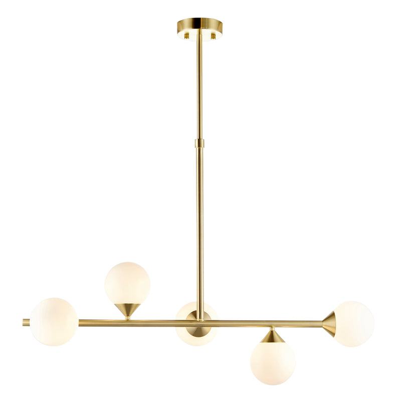 Lightologist Satin brass plate & gloss white glass Multi arm glass Pendant Light WIN13101347