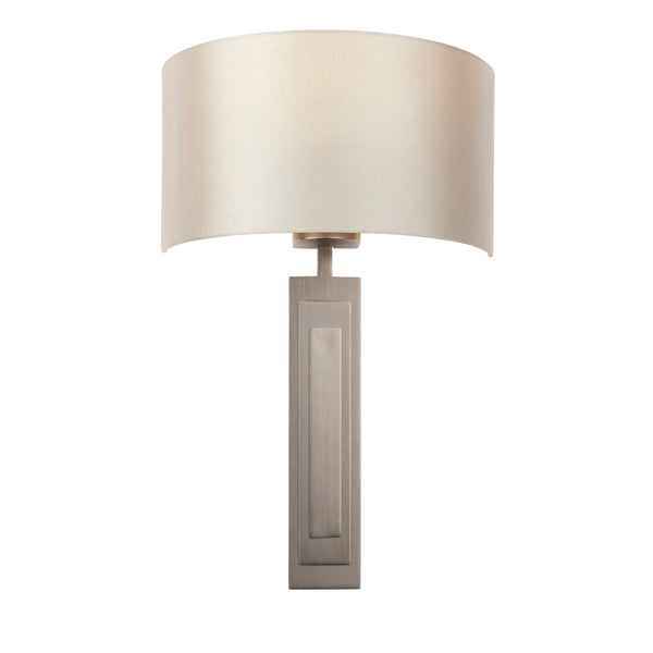 Lightologist Brushed bronze finish & mink satin fabric Shade Wall Light WIN1395271