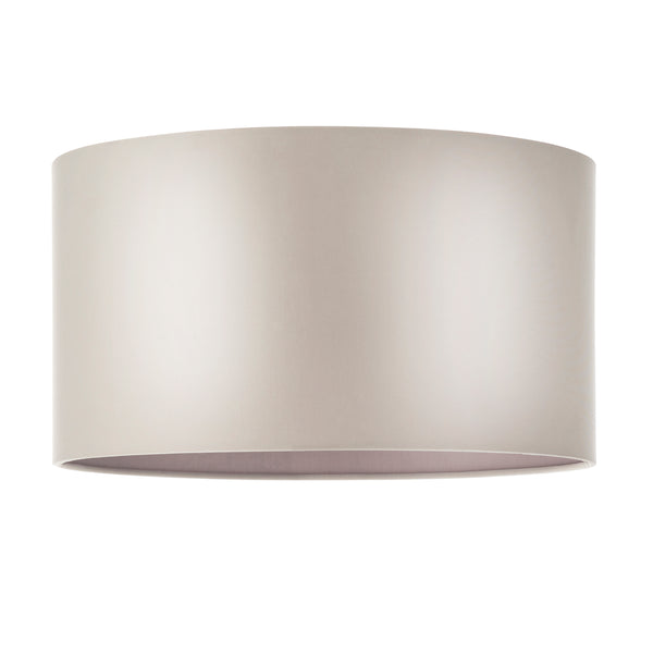 Lightologist Mink satin fabric & matt antique brass plate Straight sided cylinder Shade Light WIN1390024