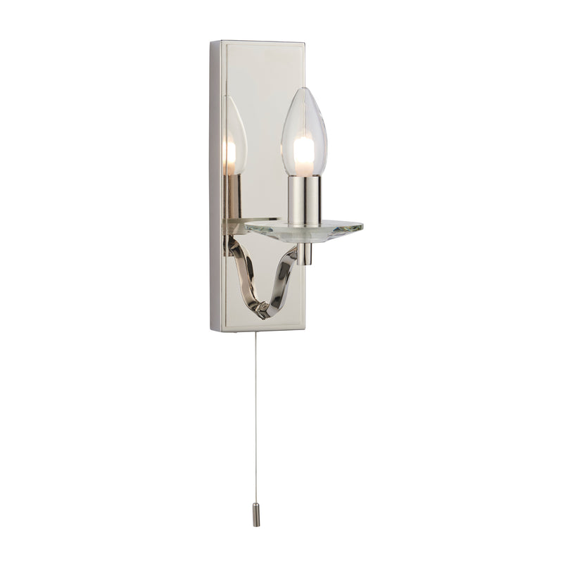 Lightologist Polished nickel plate & clear crystal Metal Wall Light WIN1392959