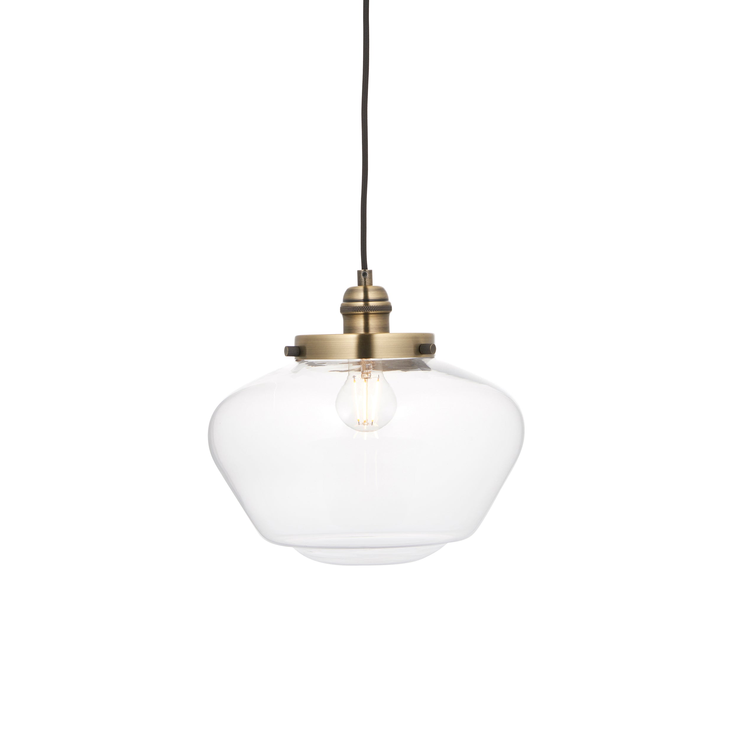 Lightologist Antique brass plate & clear glass Single Pendant Light WIN1397691