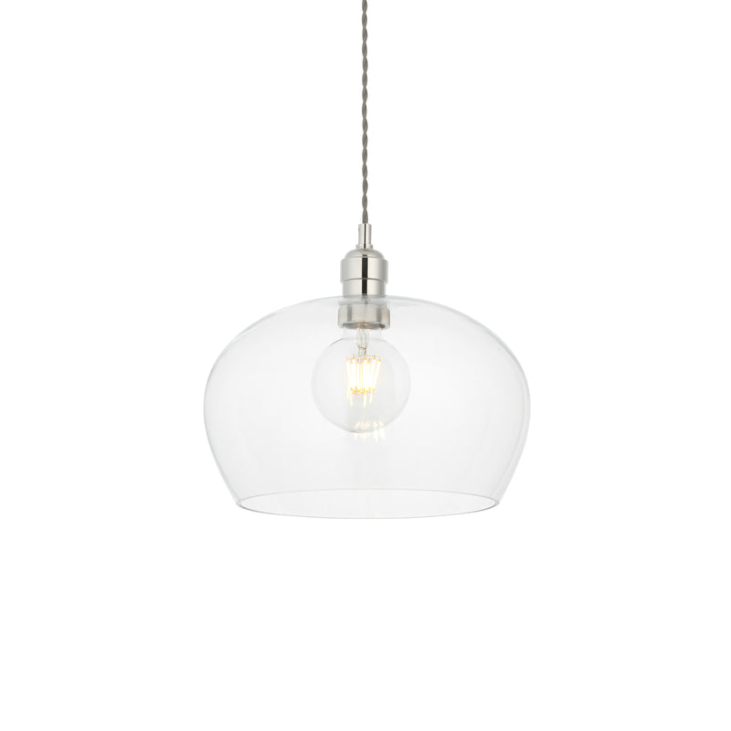 Lightologist Bright nickel plate & clear glass Single Pendant Light WIN13102677