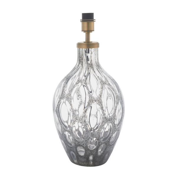 Lightologist Charcoal artisan glass & matt antique brass plate Base only Table Light WIN1391148