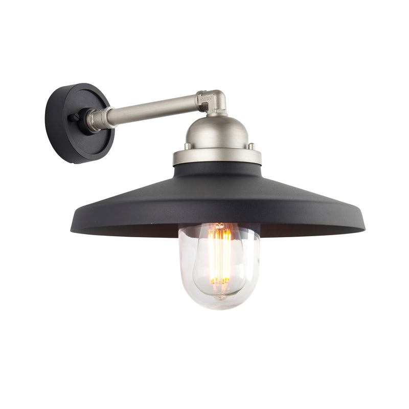 Lightologist Matt black & brushed silver finish with clear glass Non automatic Wall Light WIN1395901