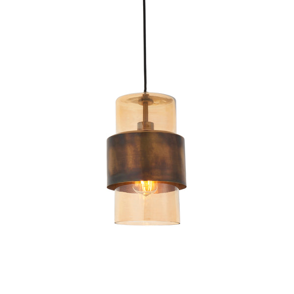 Lightologist Brass patina & champagne lustre glass Single Pendant Light WIN1390599