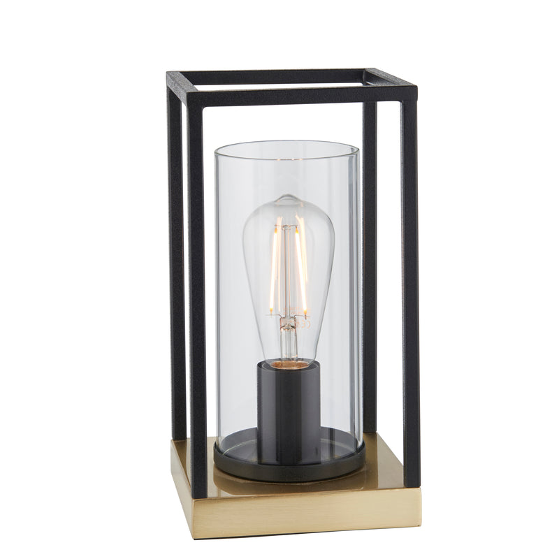 Lightologist Sand black and satin brass plate with clear glass Complete Table Light WIN1393035