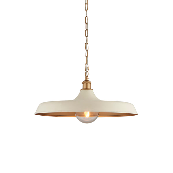 Lightologist Matt warm white & satin gold paint Single Pendant Light WIN1399999