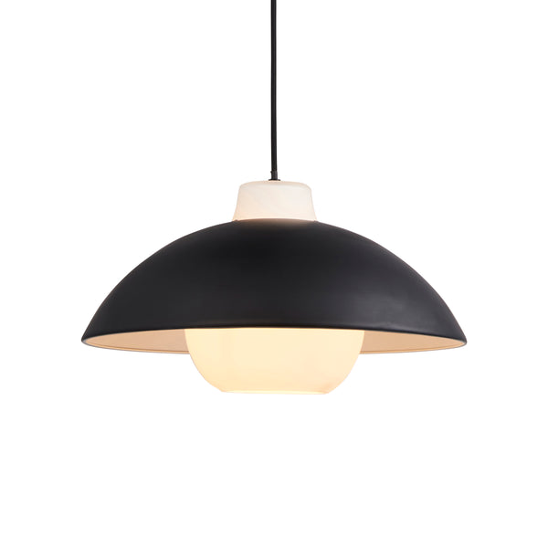 Lightologist Matt black & matt white glass Single Pendant Light WIN1395431