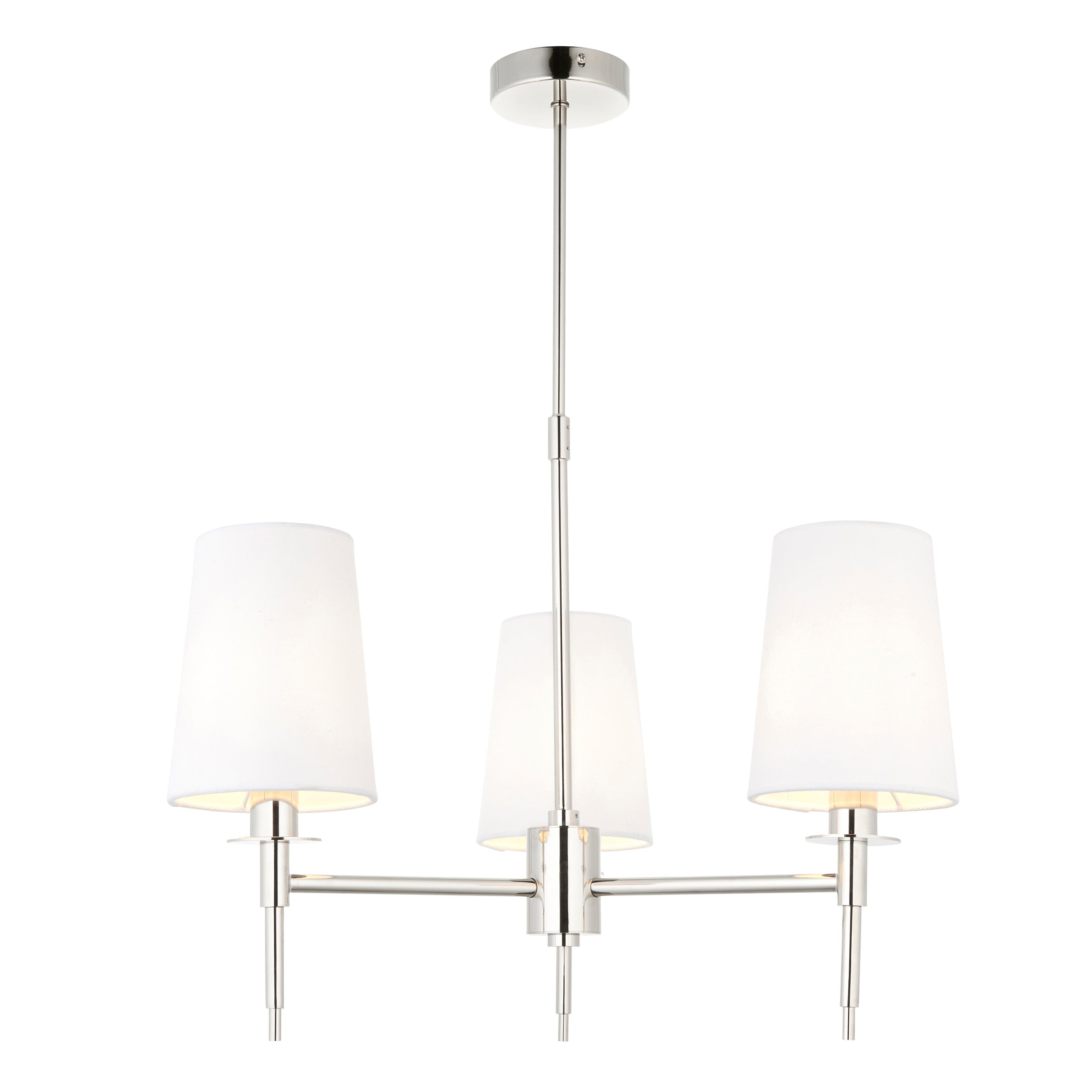 Lightologist Bright nickel plate & vintage white fabric Multi arm shade Pendant Light WIN1399455