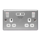 BG Metal Clad 13A Sp 2 Gang Switch Socket+ 2Xusb (3.1A) MC522U3