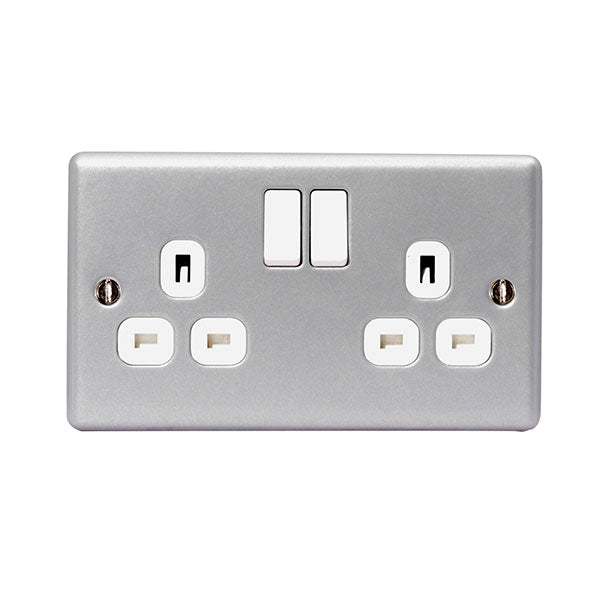 BG Metal Clad 2 Gang Switch Socket MC522