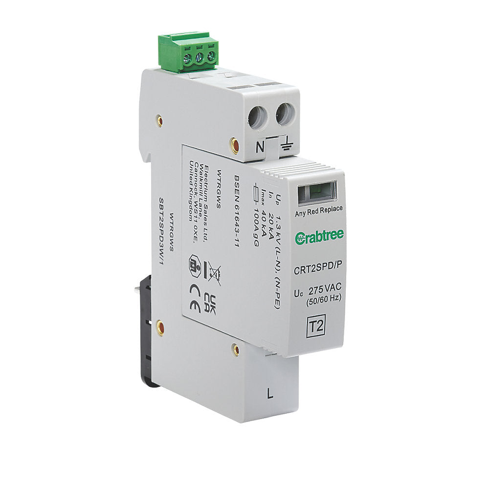 Crabtree Starbreaker DP Type 2 Miniature Surge Protection Device 40kA SBT2SPD3W/1