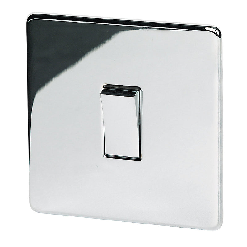 Crabtree Platinum highly polished chrome 1 Gang Light Switch 7170/hpc