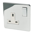 Crabtree Platinum highly polished chrome 1 Gang Socket White Insert 7314/hpc/WH